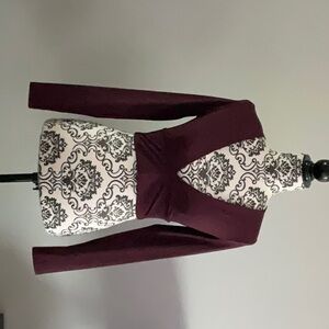 Garage BNWT Burgundy Long Sleeve Athletic Crop top